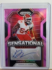 2020 Panini Prizm Sensational Signatures Pink Damien Wilson #68 Rookie Auto RC