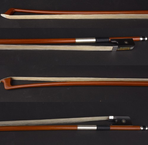 E.Sartory Copy Master Pernambuco Viola Bow Ebony Parisan eye Frog Silver Stiff - Picture 4 of 12