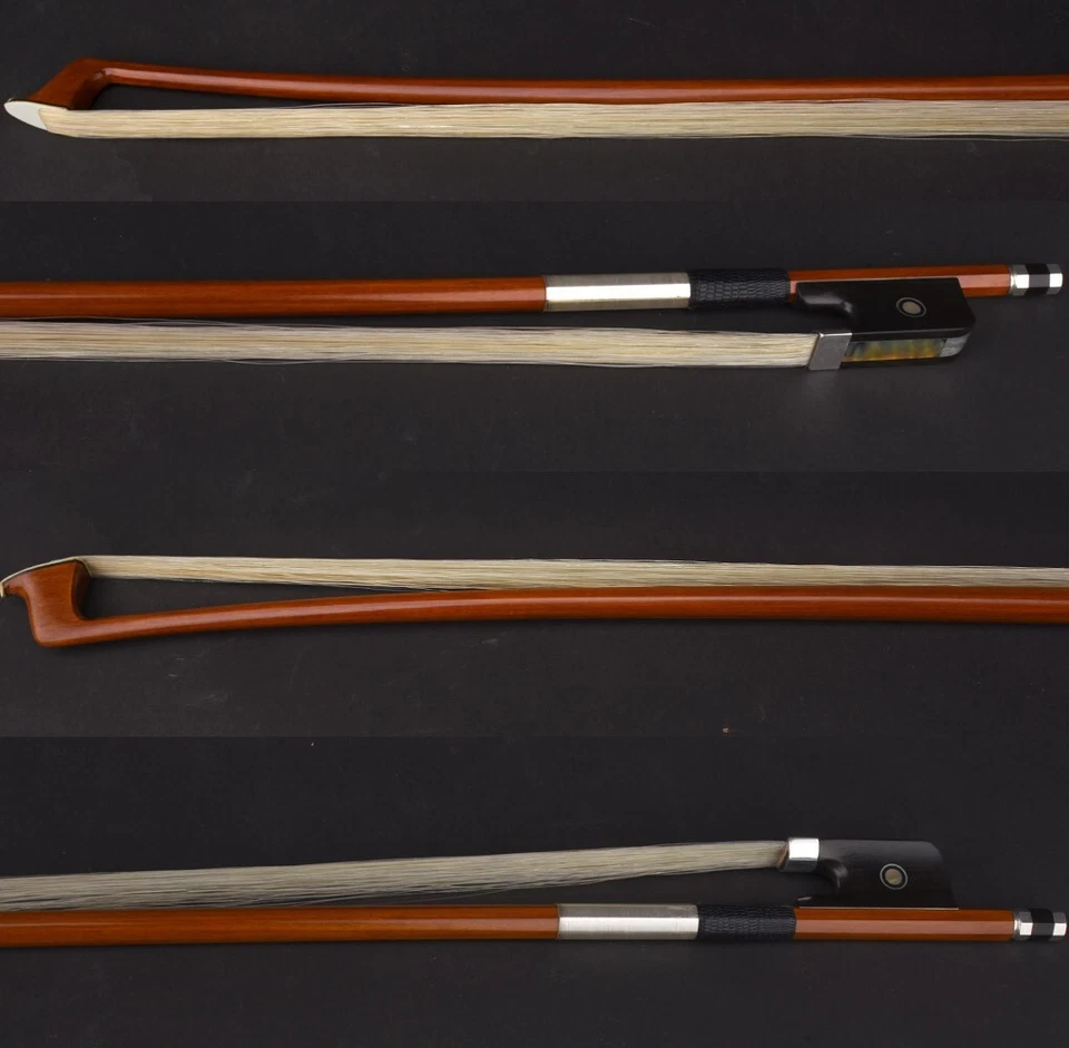 E.Sartory Copy Master Pernambuco Viola Bow Ebony Parisan eye Frog Silver Parts - Image 4 of 4