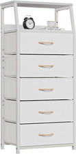 Stylish White 5-Drawer Dresser for Bedroom, Nursery  Entryway Storage