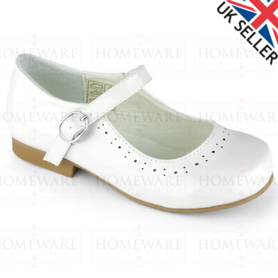 Mädchen Mary Jane Schuhe spanischer Stil Lack flach rot elfenbein marine weiß camel rosa