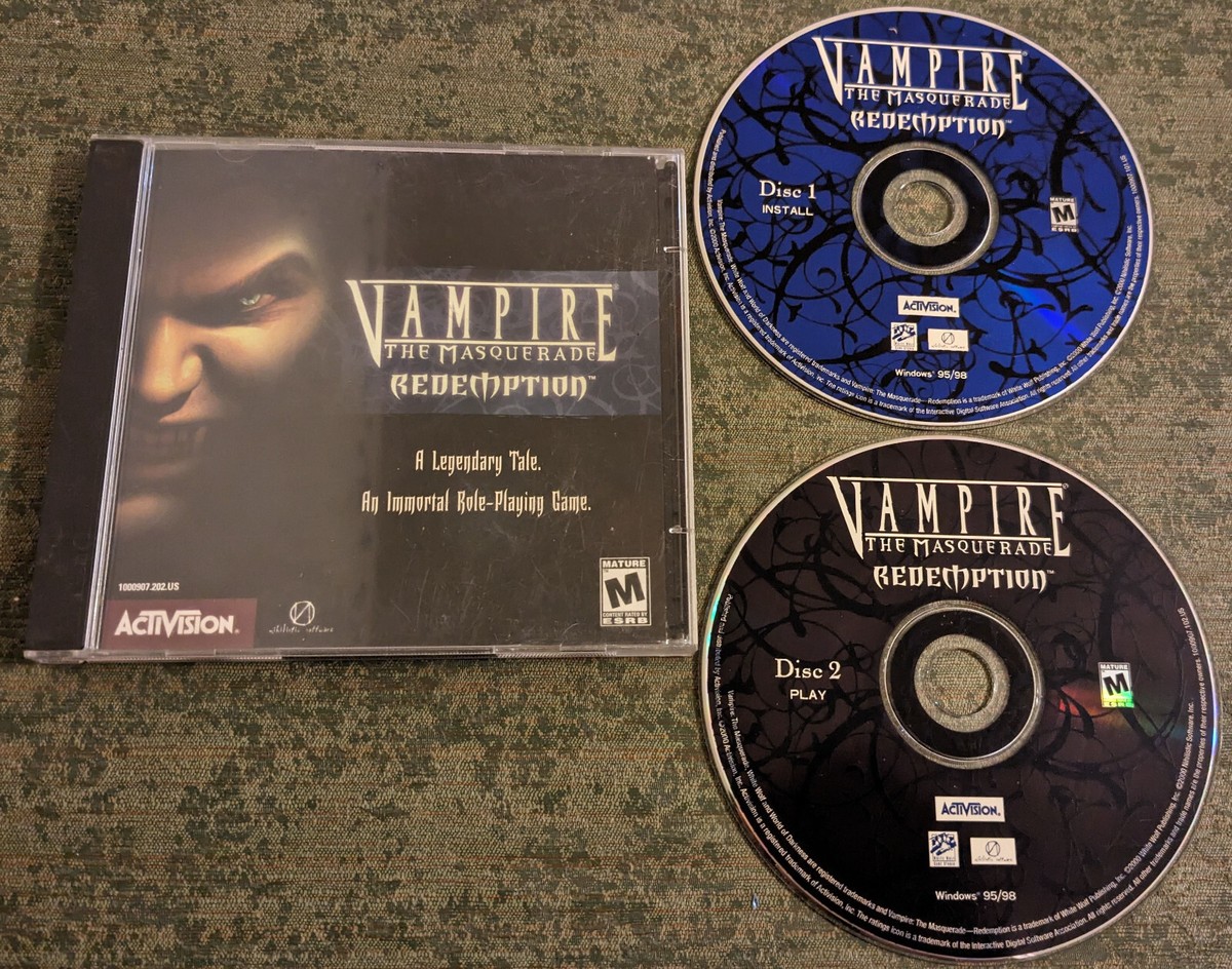 Vampire the Masquerade : Redemption - rare retro pc game - w/ cd
