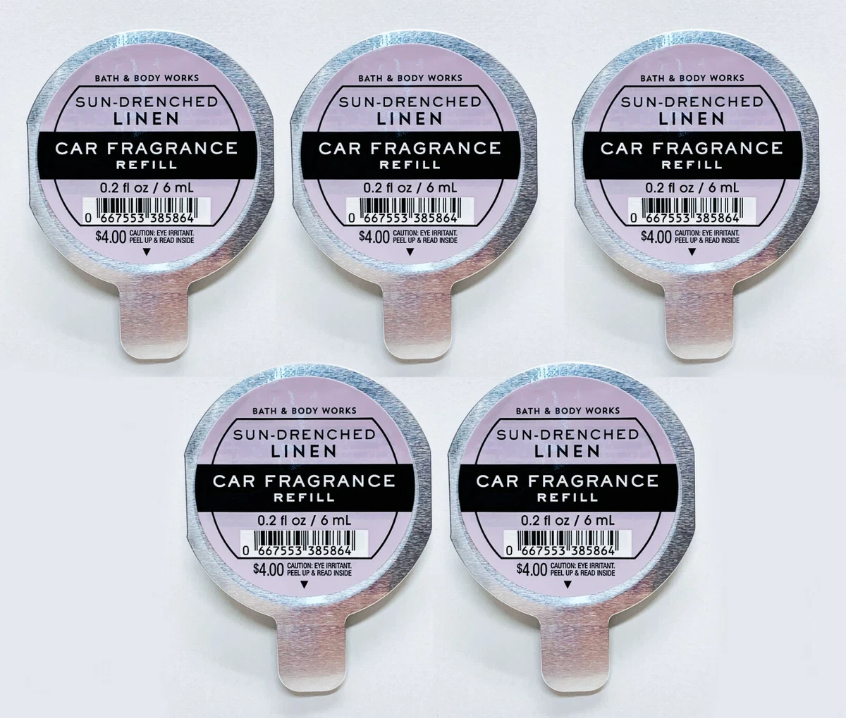 5 Bath Body Works Scentportable SUN DRENCHED LINEN Car Air