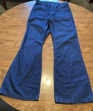 Vintage Seafarer Sailor Denim Jeans Dungarees Seago Bell Bottom 28x31