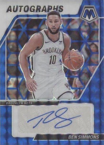Ben Simmons 2023-24 Panini Mosaic Autographs Blue Prizm Auto /49