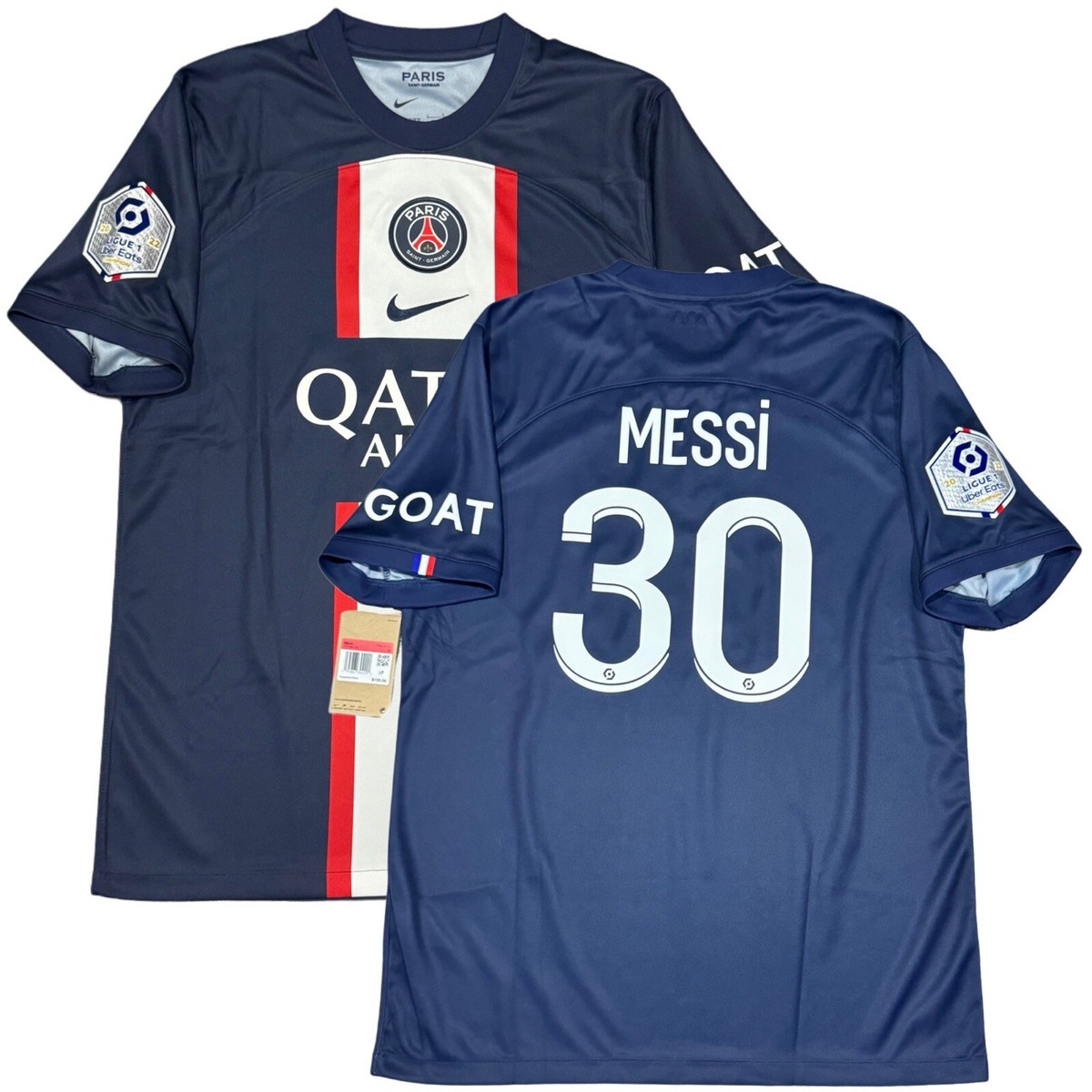 2022/23 PSG Home Jersey #30 Messi Large Nike Paris Saint Germain