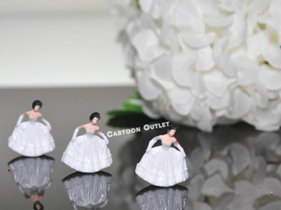 24 Mini Boneca Princesa Quinceanera Noiva Casamento Chuveiro Favoritos Cupcake Topper - Imagem 2 de 4
