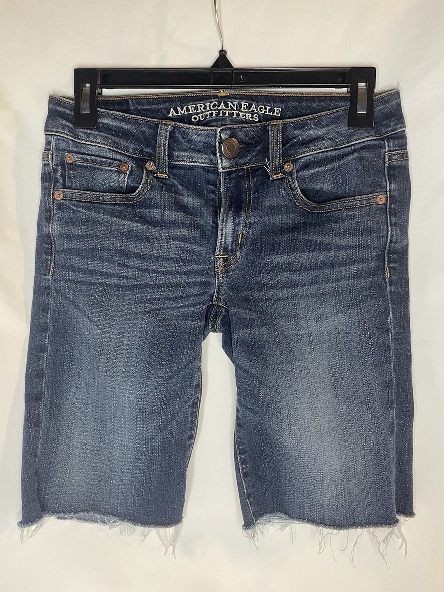 Short En Jean American Eagle Shorty Taille 2 - Bleu - Excellent État Occasion