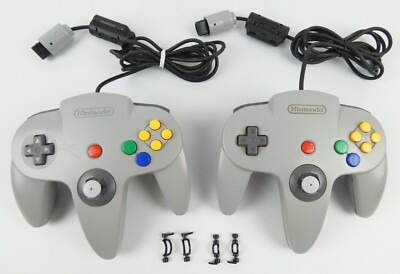 2x N64 Original Controller Nintendo 64 Grau inkl. 2x Replacement gear repair set