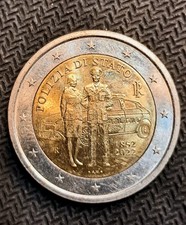 moneta 2 euro polizia di stato con pi&ugrave; errori di conio. Rara.