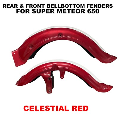 ''BELLBOTTOM FENDER, CELESTIAL RED'' REAR & FRONT FIT FOR R.E SUPER METEOR 650