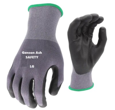 DOZEN - Economical Nitrile Dipped Gloves LG for Dry Environments
