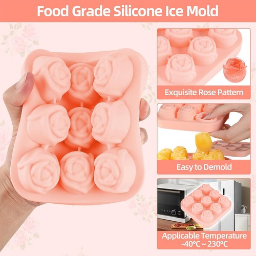 Silicone Rose Ice Ball Mould Box Ice Compartment Tray Home Bar Drink Making SELL - Picture 14 of 20