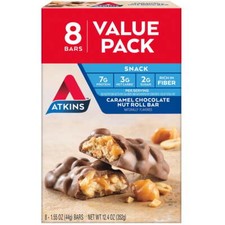 8 Count Snack Bars - Caramel Chocolate Nut Roll, Keto Friendly