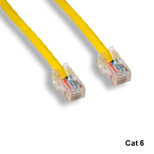 Kentek 14ft Yellow Cat6 Ethernet Cable 24AWG Pure Copper UTP RJ45 Non-Boot