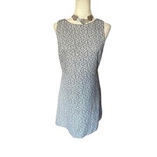 Alice & Olivia Tweed, Black/White/Silver Metallic Cutout A-line Dress, Women's 8