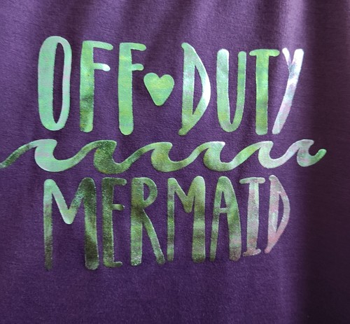 SO Swim Cover-Up Girl's Sz 14-1/2 'Off Duty Mermaid' Navy Purple Summer Tank - Picture 2 of 8