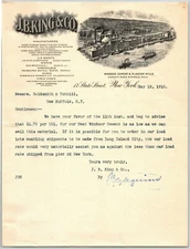 J.B. King & Co 1910 Letterhead 17 State St. NYC Windsor Plaster Mills Ship Docks