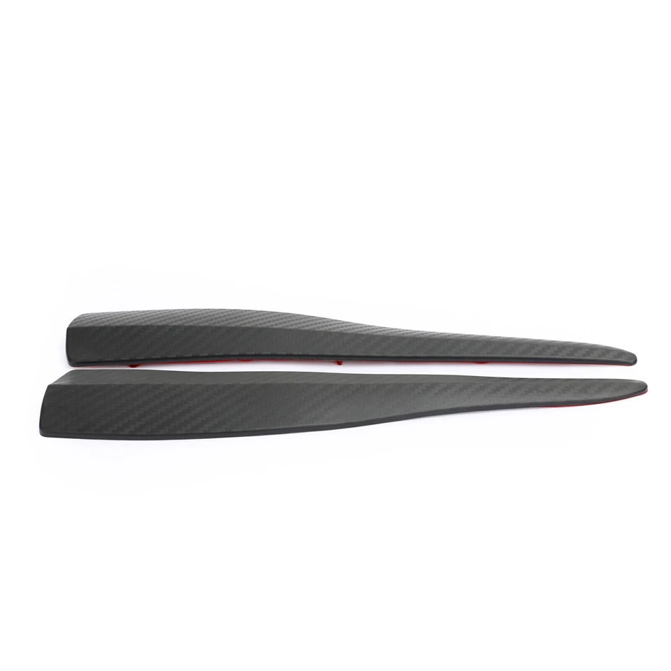 2pcs 36cm Rubber Car Front Rear Bumper Lip Anti-collision Strip Carbon Fiber - Image 4 of 4