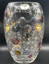 Bohemia Czech Crystalex Multi Dot Vase