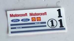 1/32 Strombecker Eldon FORD J slot car WATERSLIDE Decal Sheet #1