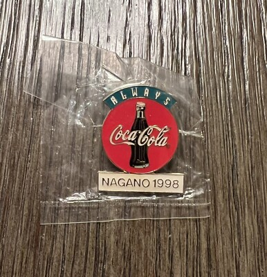 1998 Winter Olympics Nagano Always Coca-Cola Vintage Coke Lapel