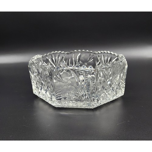 VTG Irena Poland Cut Crystal Octagonal Bowl - Picture 6 of 7