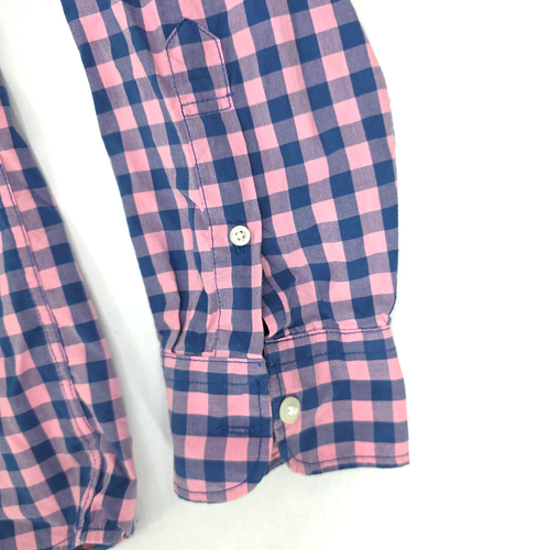 American Eagle Button Shirt Mens XL Blue Pink Casual Buffalo Gingham Check - Picture 3 of 8