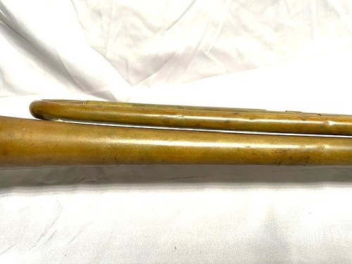 Antique Military USA Regulation Brass Bugle Trumpet & Mouth Piece Old & Used - Picture 13 of 13