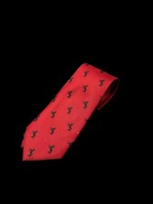 Vintage Colt Firearms Rampant Colt Logo Tie Rivetz of Boston Red Silk Necktie