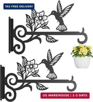 2-Pack Aesthetic Plant Hangers Outdoor - 10 Inch Metal Hanging Plant Bracket wit