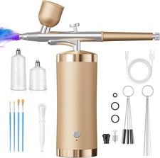 Airbrush Kit With Compressor 48PSI Rechargeable High Pressure Air Golden