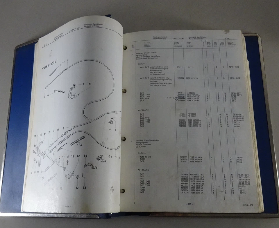 Catalogo Parti Ford Capri II Capri '74 / '76 Anni Di Produzione 1974-1977 - Immagine 4 di 4