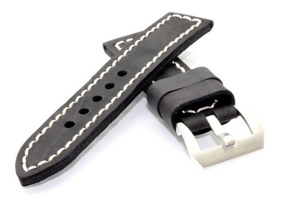 Hydro Öl Finish Uhrenarmband Modell Andermatt schwarz 22 mm, extradick