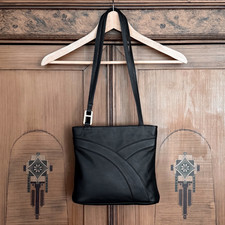 Leder Damen Handtasche Schwarz   Vintage Tasc...