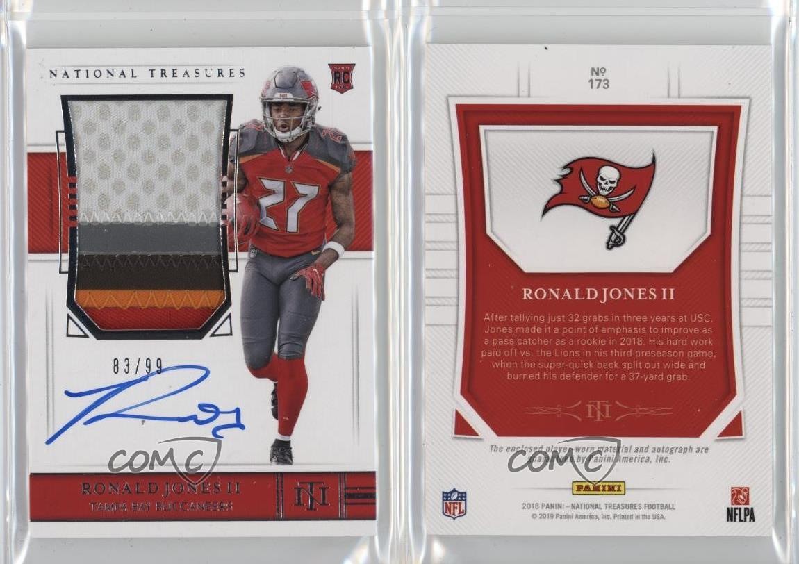 2018 Panini National Treasures /99 Ronald Jones II RPA Rookie Patch Auto RC 1dm4 view 3