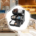 6 Compartments Upright Breakroom Coffee Condiment Storage Organizer Bin 3-Tier