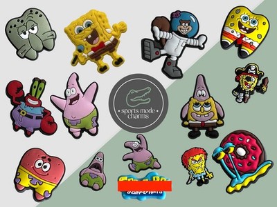 Schwamm - Charms für Schuhe Clogs Sandale - Bob TV Cartoon Patrick Schnecke Zahn
