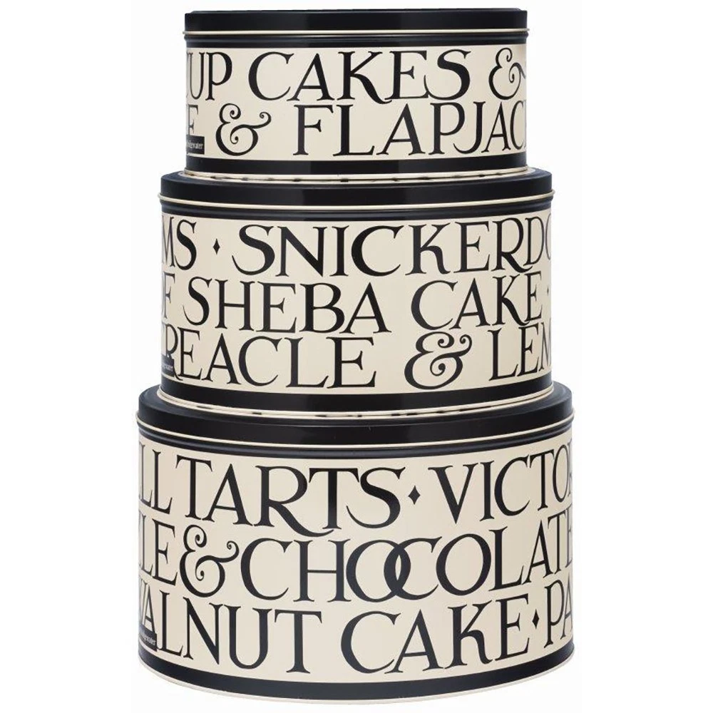Emma Bridgewater Black Toast Cake Tins Round Set of 3 Nesting