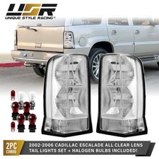 All Clear Tail Lights With Bulbs Lr Pair For 2002-2006 Cadillac Escalade Suv