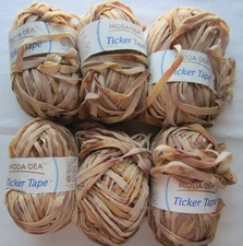 Moda Dea Ticker Tape Yarn ~ Suede ~  Lot of 6 ~ 1.76 oz. / 67 yds.