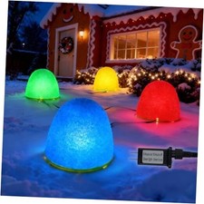Illuminated Gumdrop Christmas Pathway Lights Outdoor Decorations, Connectable