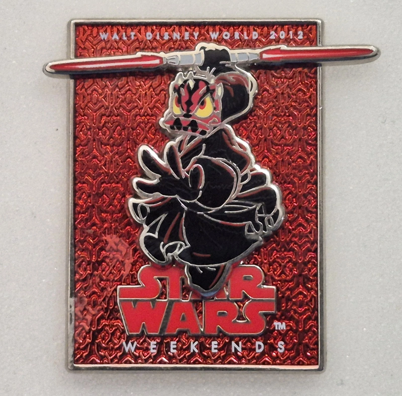 Walt Disney World Star Wars Weekends 2012 Donald Duck as Darth Maul Pin W/ Back