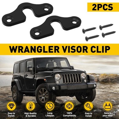 2/4x Metal Sun Visor Clips w/ Hook For 2018-2022 JEEP wrangler Gladiator JK JL E