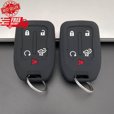 2PCS Silicone Smart Key Fob Case Cover for 2023 2022 2021 2020 2019 Chevy Silver