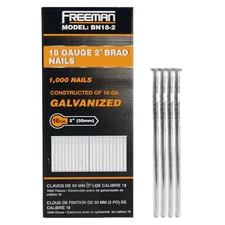 1000 Pack 18-Gauge 2" Glue Collated Galvanized Brad Nails for Trim, Moulding
