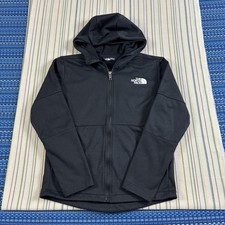 The North Face Jacket Boys Large 12 Black Softshell Hooded Fleece FlashDry