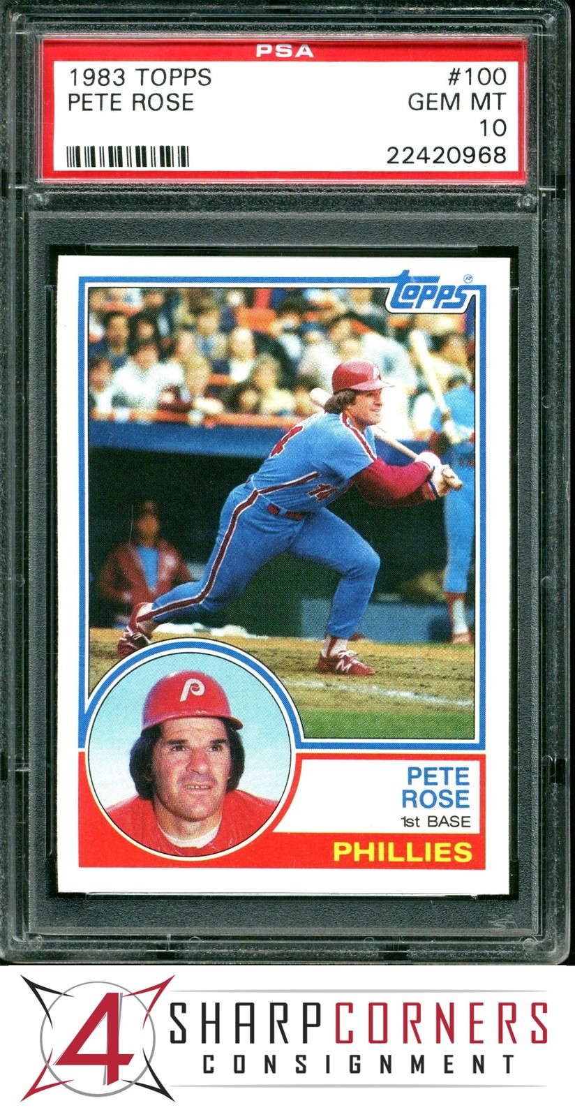 1983 TOPPS #100 PETE ROSE PHILLIES PSA 10