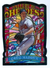 1998 Topps Gallery of Heroes Greg Maddux Braves Jumbo Die Cut Card #GH15