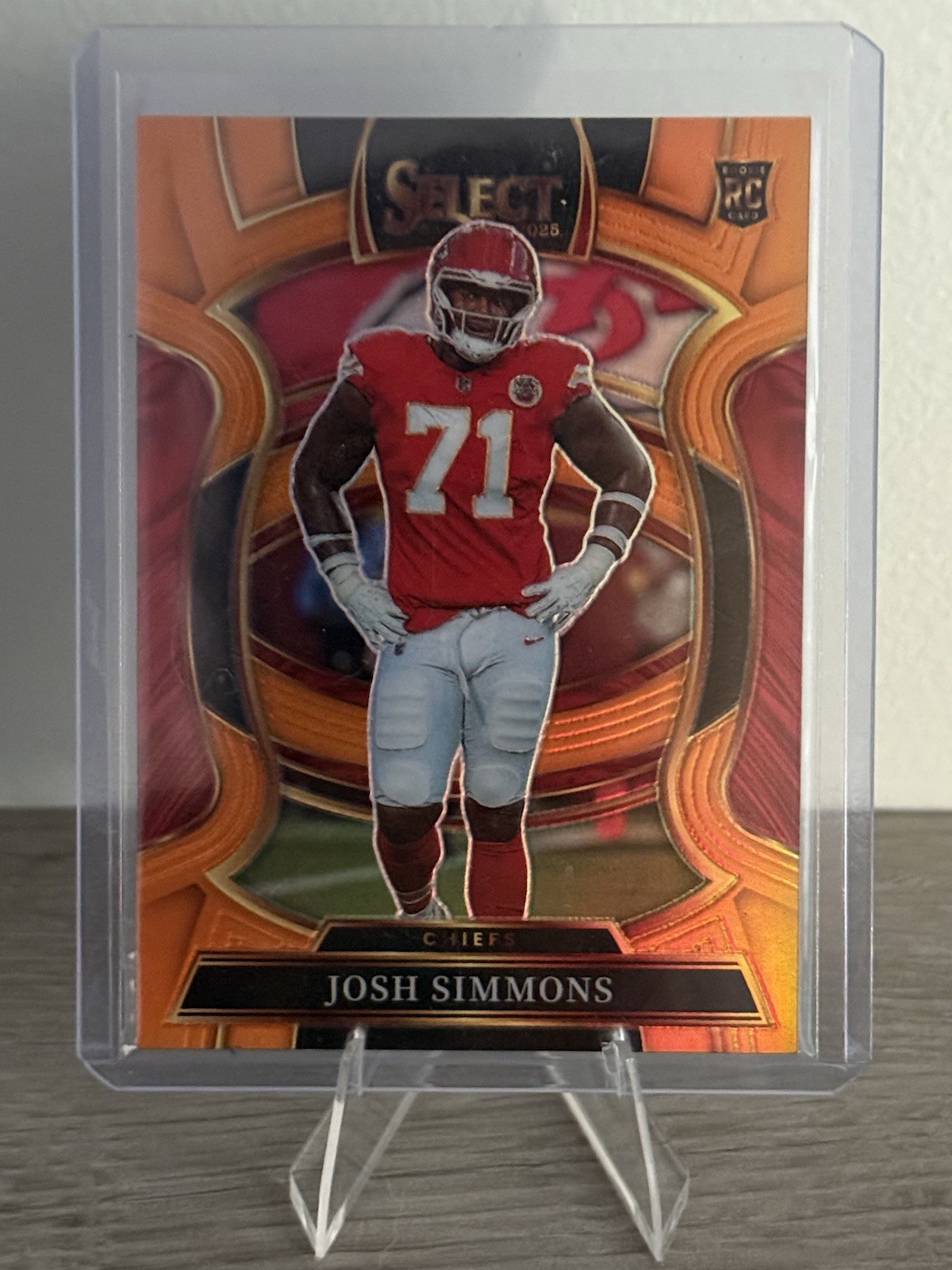 2025 Panini Select - Concourse Josh Simmons #8 Orange Prizm /49 (RC)